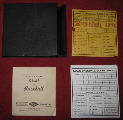 e.s. lowe big league game of baseball box