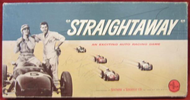 selchow and righter straightaway auto racing game box
