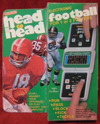 coleco head to head football handheld electronic game box front