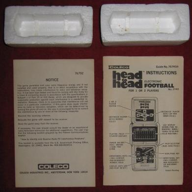 coleco head to head football handheld electronic game parts