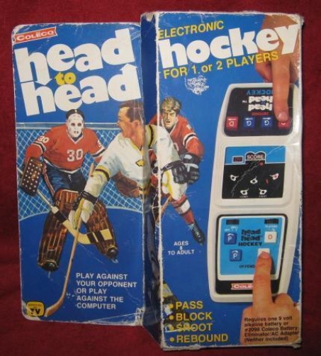 coleco head to head hockey handheld electronic game box front