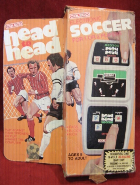 coleco head to head soccer handheld electronic game box front