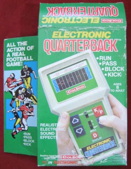 coleco electronic quarterback handheld football game box front