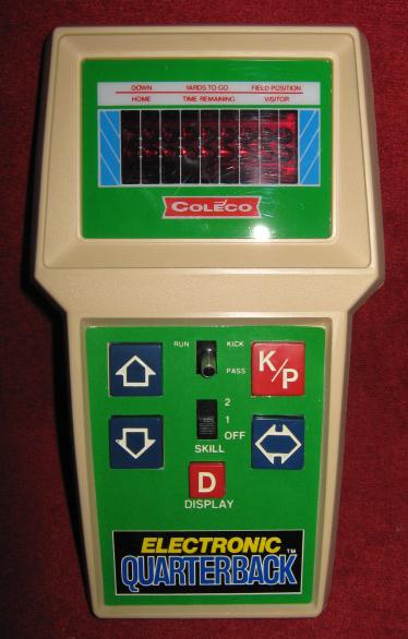 coleco electronic quarterback handheld football game console front