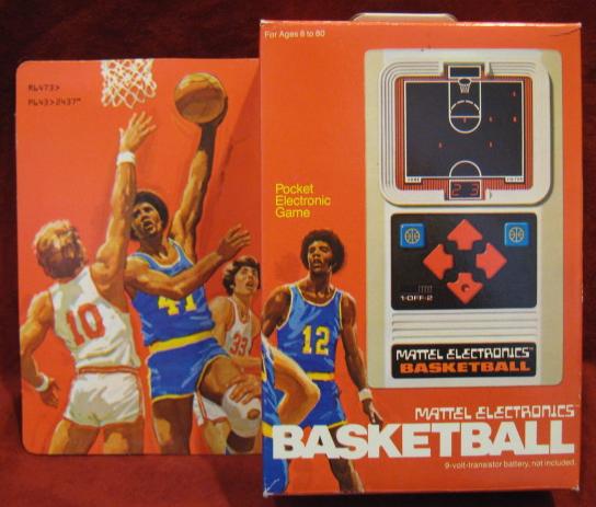 mattel basketball handheld electronic game box front