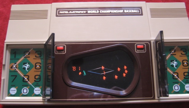 mattel world championship baseball handheld electronic game console front
