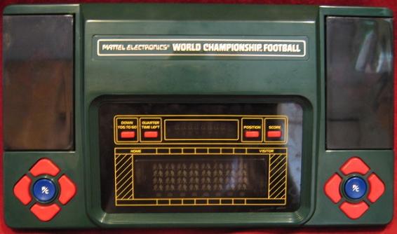 mattel world championship football handheld electronic game console front