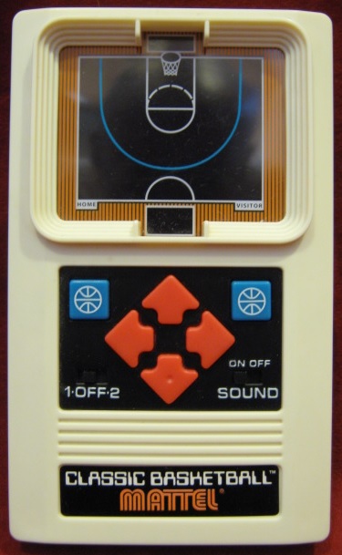 mattel classic basketball handheld electronic game console front