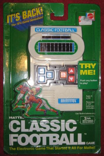 mattel classic football handheld electronic game console front