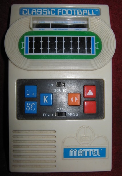 mattel radio shack classic football handheld electronic game console front