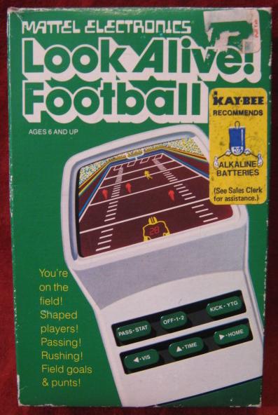 mattel look alive football handheld electronic game box front