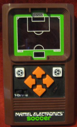 mattel soccer handheld electronic game console front