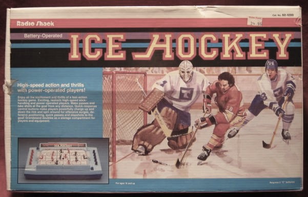 radio shack ice hockey handheld electronic game box front