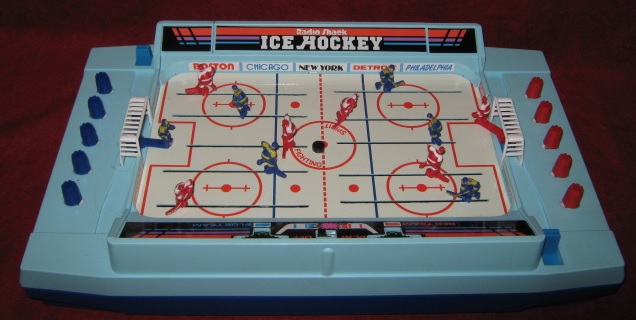 radio shack ice hockey handheld electronic game console front