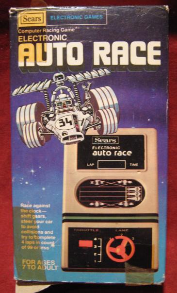 sears auto race handheld electronic game box front