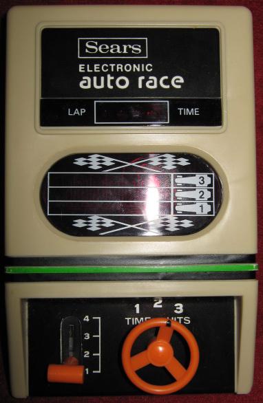 sears auto race handheld electronic game console front