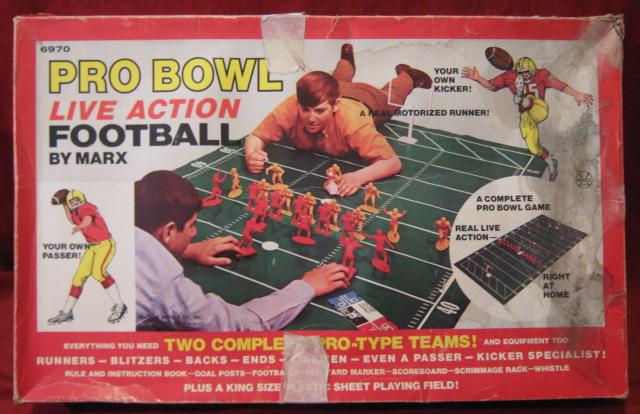 marx Pro Bowl live action football game box 1969