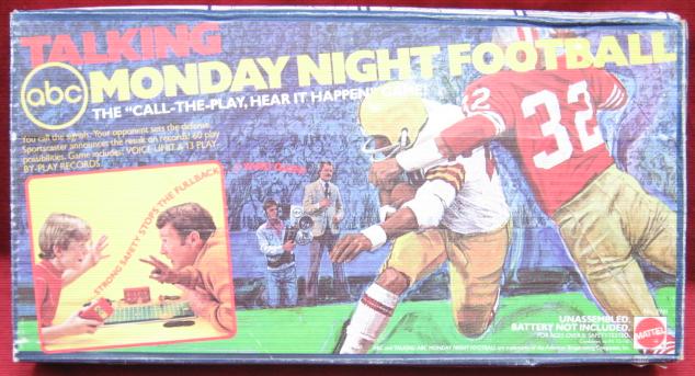 mattel talking football game box 1977