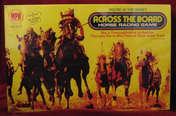 mph across the board horse racing game box
