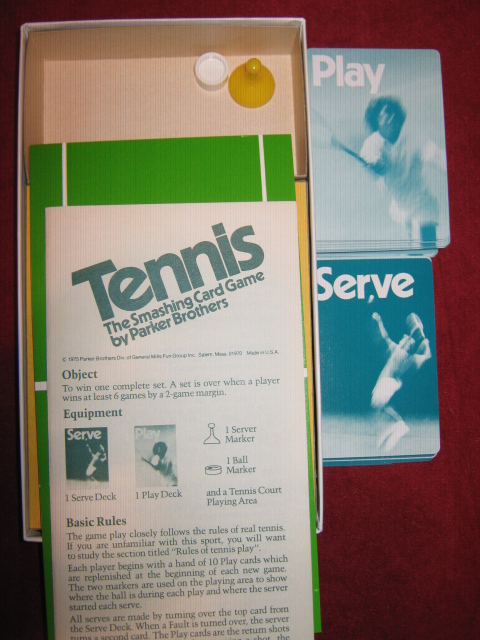 parker brothers tennis card game parts