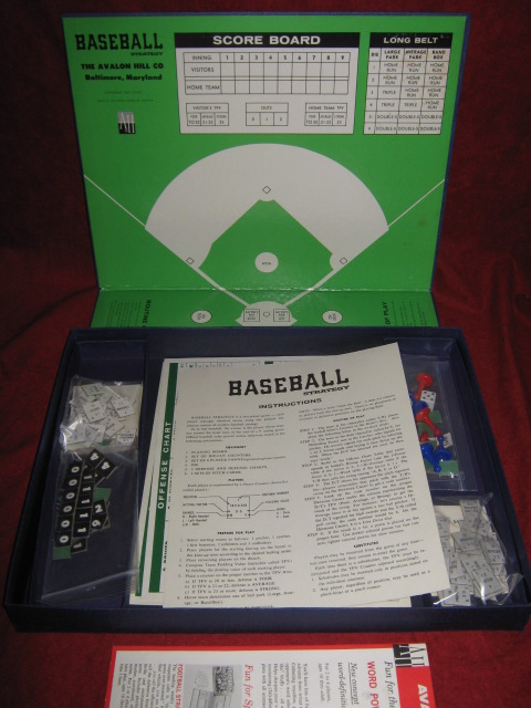 Avalon Hill Baseball Strategy Game Parts 1966
