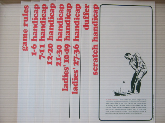 sports illustrated HANDICAP GOLF game parts 1971