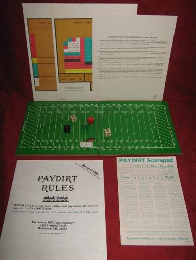 sports illustrated paydirt pro football game parts 1980