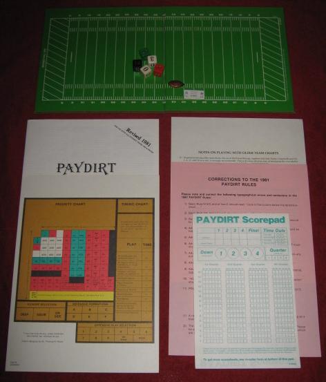 sports illustrated paydirt pro football game parts 1981
