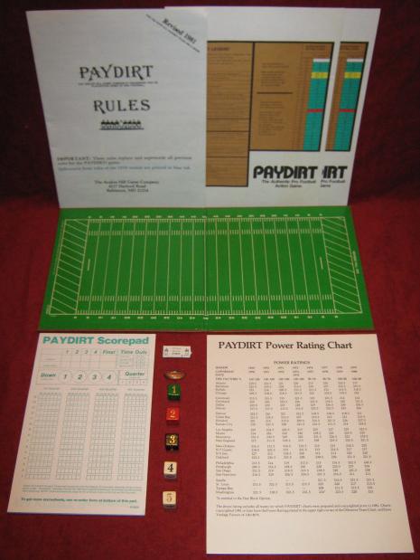 sports illustrated paydirt pro football game parts 1984