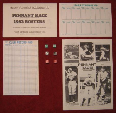 Avalon Hill Pennant Race Game Parts 1983