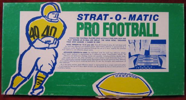 strat-o-matic football game box 1974