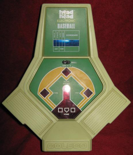 coleco head to head baseball handheld electronic game console front
