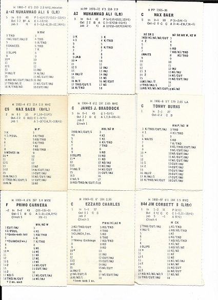 gamecraft data boxing cards 1976