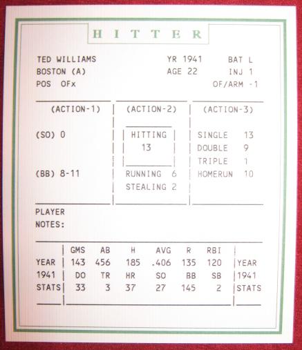 hot corner baseball game card 1941