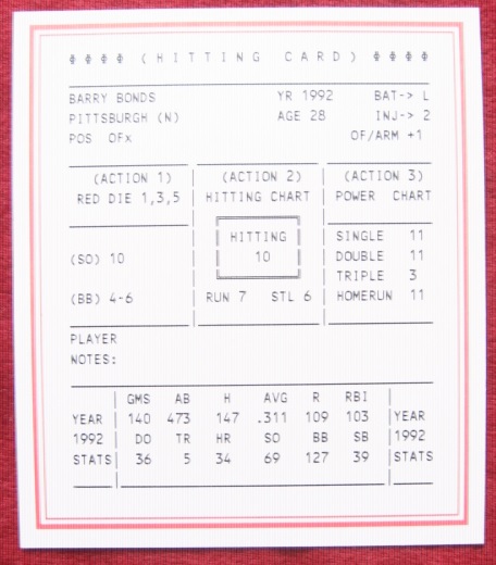 hot corner baseball game card 1992