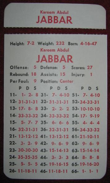 apba basketball game card 1971-72