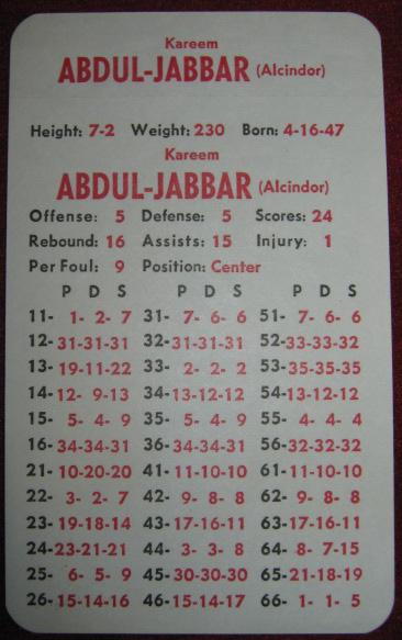 apba basketball game card 1973-74