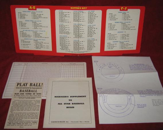Cadaco All Star Baseball Game Manager's Supplement Parts 1957