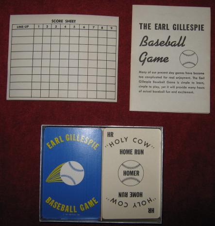 earl gillespie baseball game parts