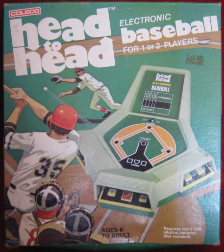 coleco head to head baseball handheld electronic game box front