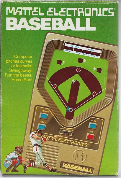 mattel baseball handheld electronic game box front