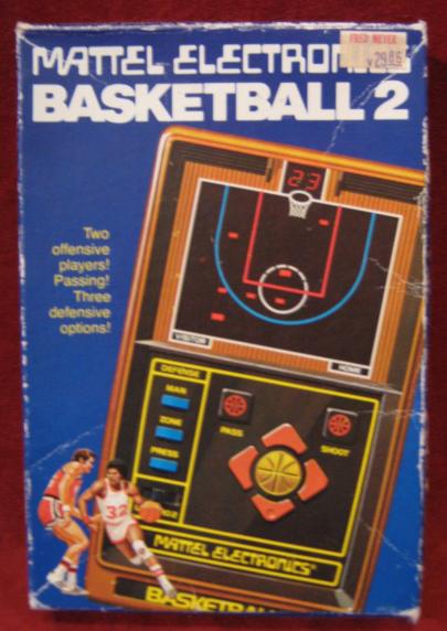 mattel basketball 2 handheld electronic game box front