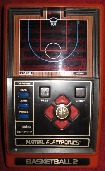 mattel basketball 2 handheld electronic game console front
