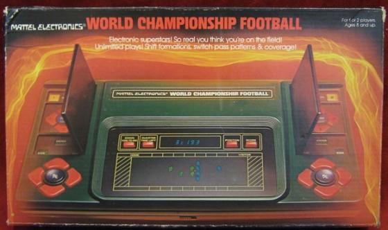 mattel world championship football handheld electronic game box front