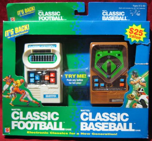 mattel baseball football combo handheld electronic game sealed
