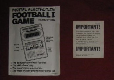 mattel football handheld electronic game parts