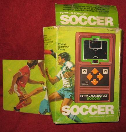 mattel soccer handheld electronic game box front