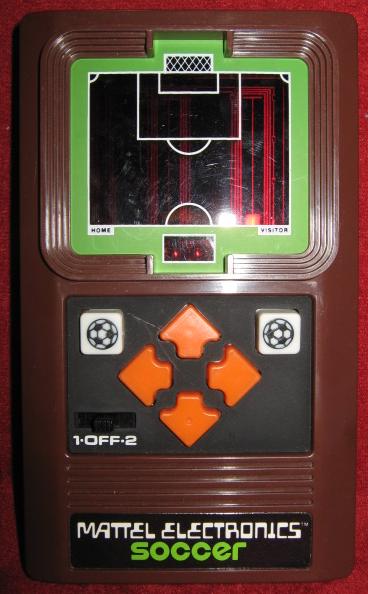 mattel soccer handheld electronic game console front