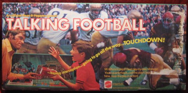 mattel talking football game box 1972