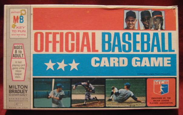 milton bradley official baseball card game box